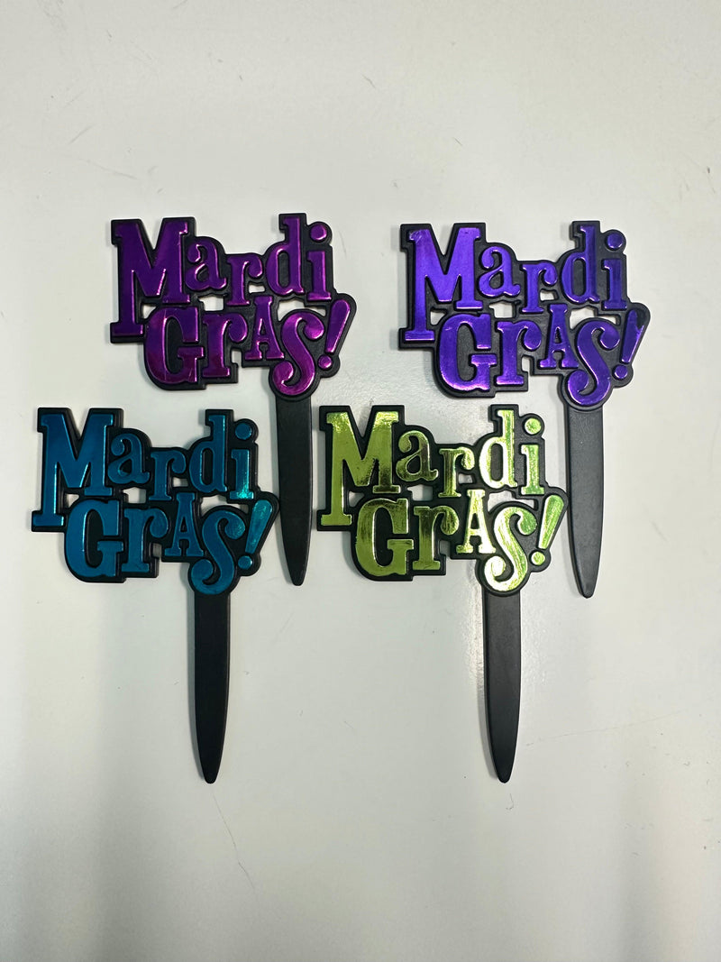 Mardi Gras Cupcake Pics 12pcs