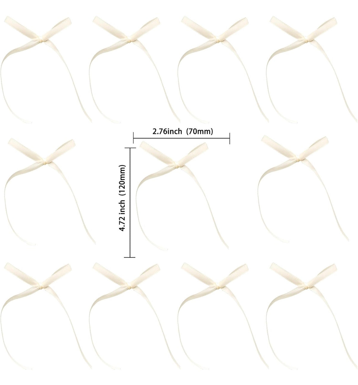 Cake Bows Cream 6 Pieces