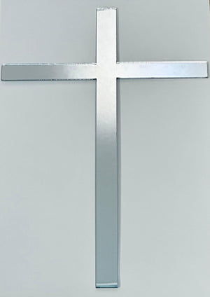 Acrylic Silver Cross Cake Topper Layon - Sweet Life Cake Supply