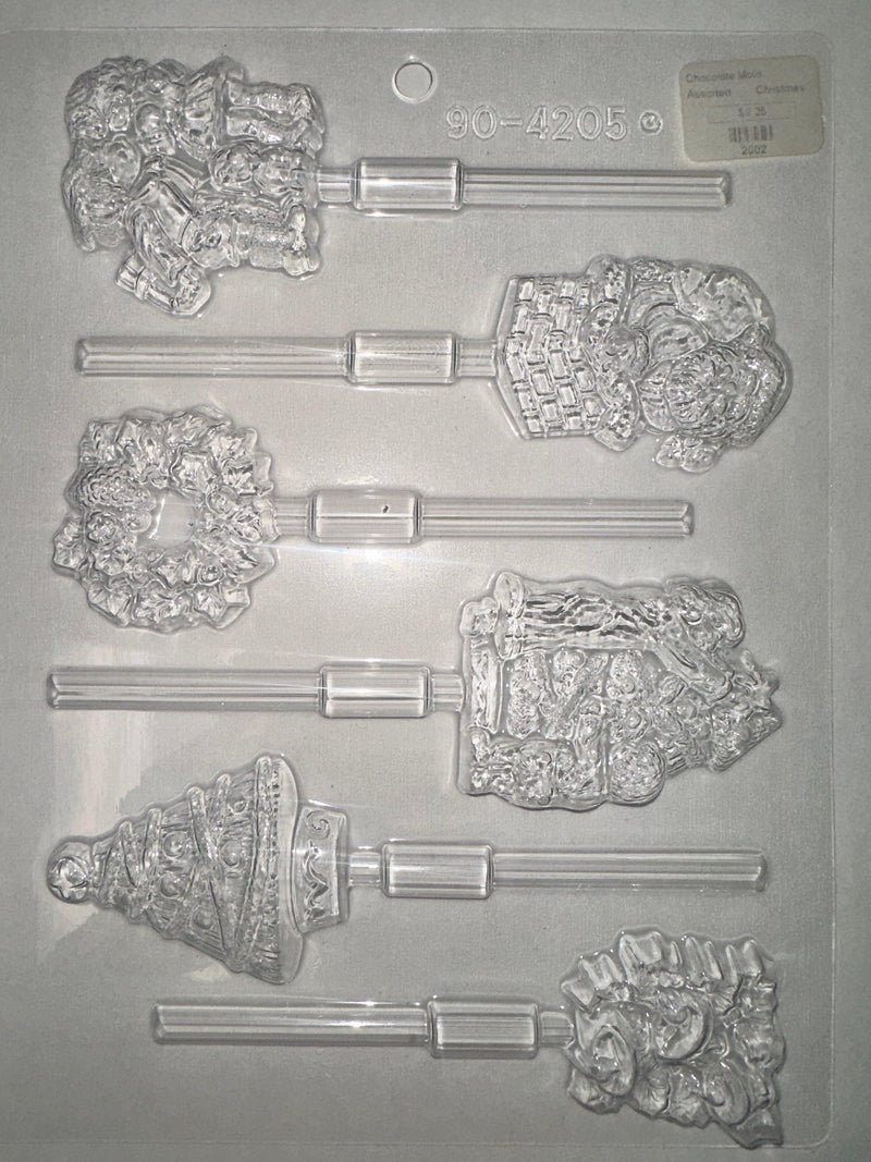 Chocolate Lollipop Mold Assorted Christmas