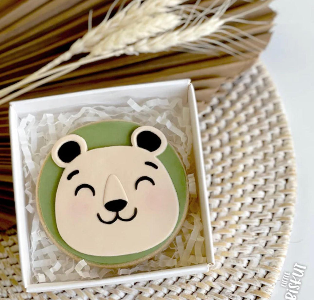 Little Biskut Cutter Set Lion & Bear Cutter & Embosser - Sweet Life Cake Supply