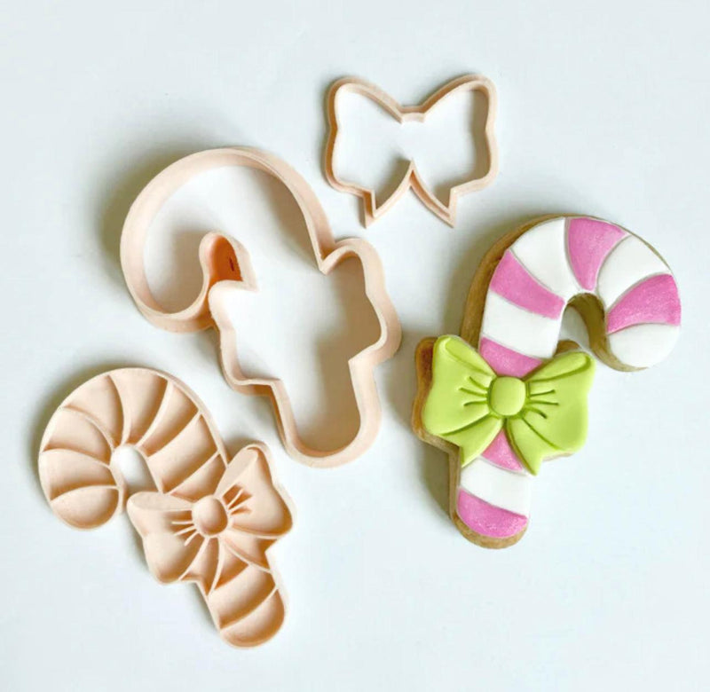 Little Biskut Cutter Set Candy Cane Cutter & Embosser Mini - Sweet Life Cake Supply