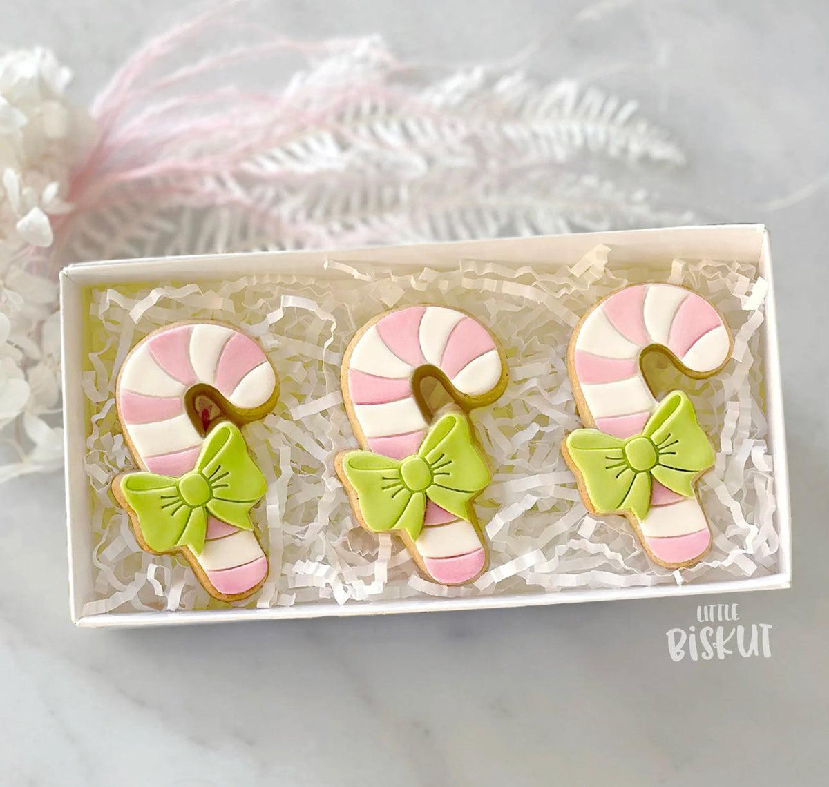 Little Biskut Cutter Set Candy Cane Cutter & Embosser Mini - Sweet Life Cake Supply