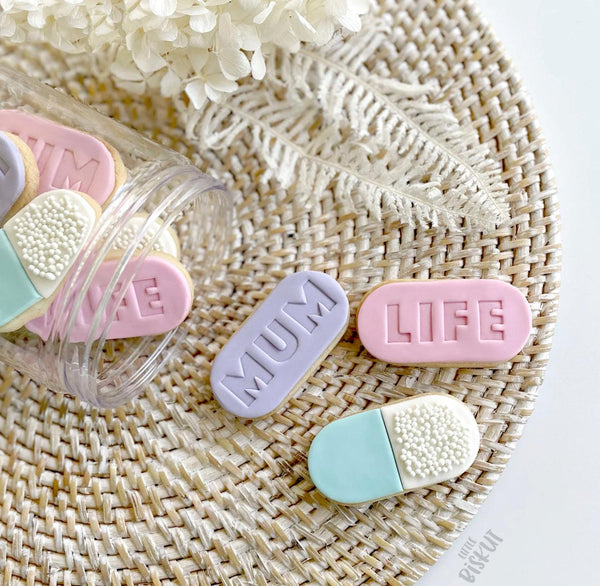Little Biskut Cutter Set MOM LIFE Pill Cutter Set - Sweet Life Cake Supply