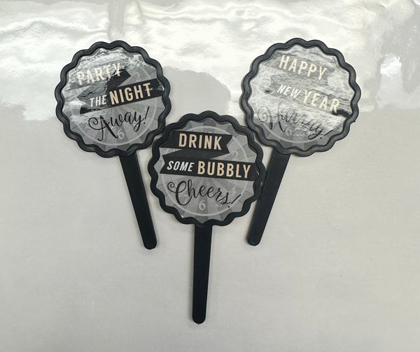 New Years DecoPics® 12 count - Sweet Life Cake Supply