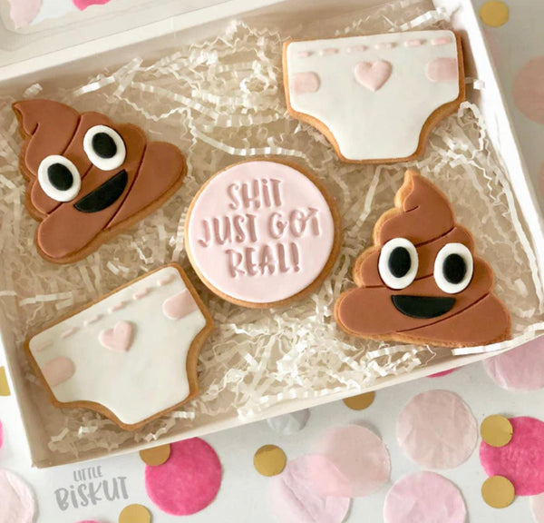 Little Biskut Cutter Set Mini Poop Emoji Stamp & Cutter - Sweet Life Cake Supply