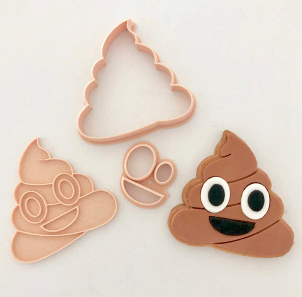 Little Biskut Cutter Set Mini Poop Emoji Stamp & Cutter - Sweet Life Cake Supply