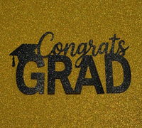 Congrats Grad Black Layon or Topper