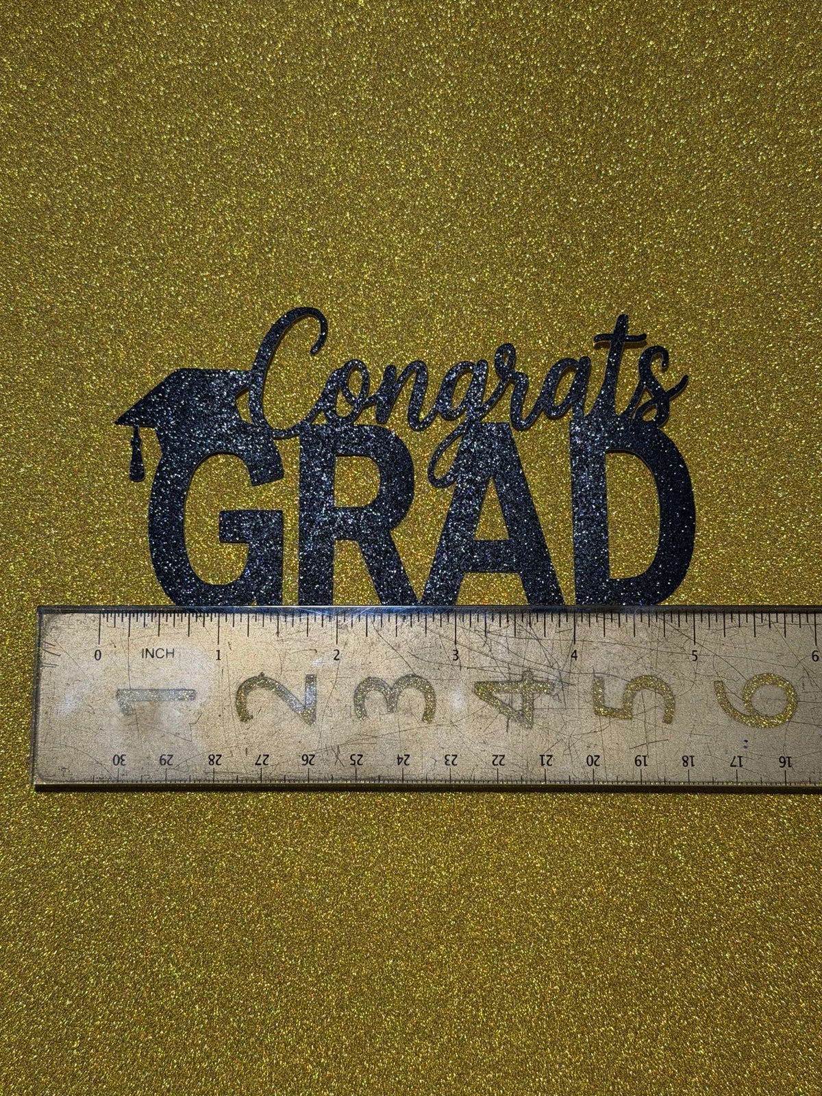 Congrats Grad Black Layon or Topper