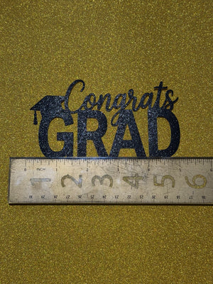 Congrats Grad Black Layon or Topper