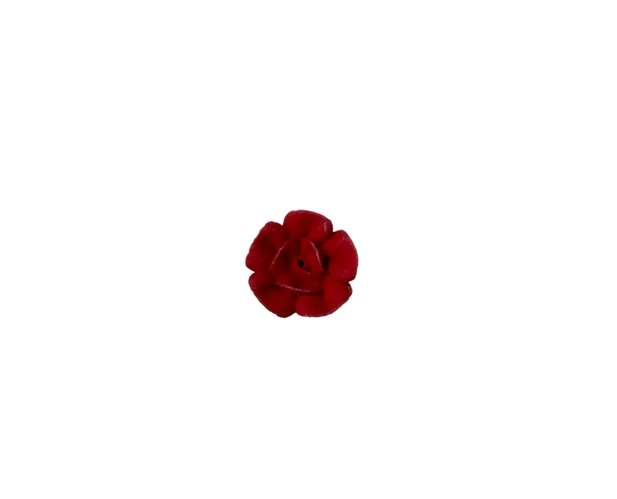 Royal Icing Red Ruffle Roses 6 Pack