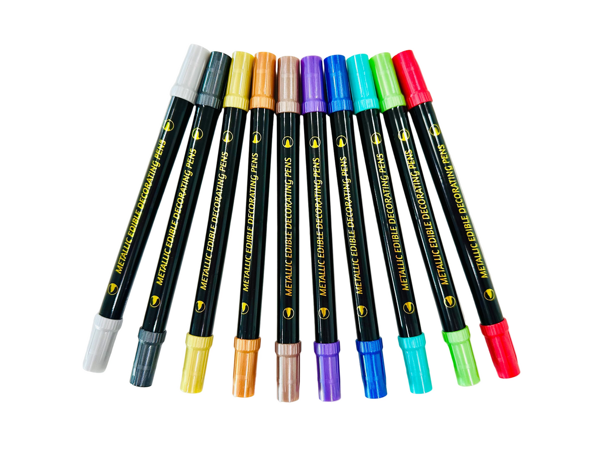 Metallic Dual Tipped Food Markers Set of 10 - Sweet Life Cake Supply