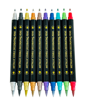 Metallic Dual Tipped Food Markers Set of 10 - Sweet Life Cake Supply