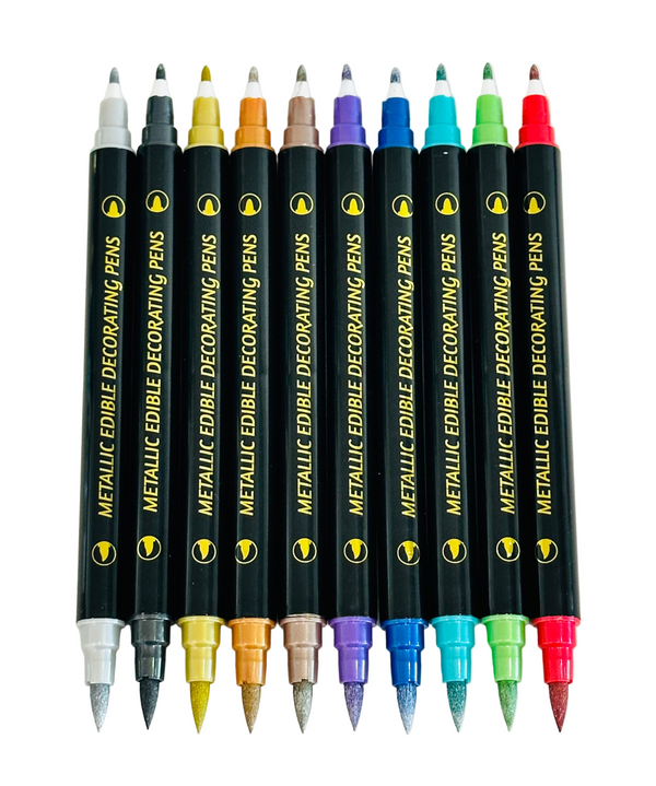 Metallic Dual Tipped Food Markers Set of 10 - Sweet Life Cake Supply