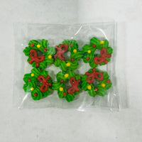 Royal Icing Mini Wreath w/ Bow 6pcs