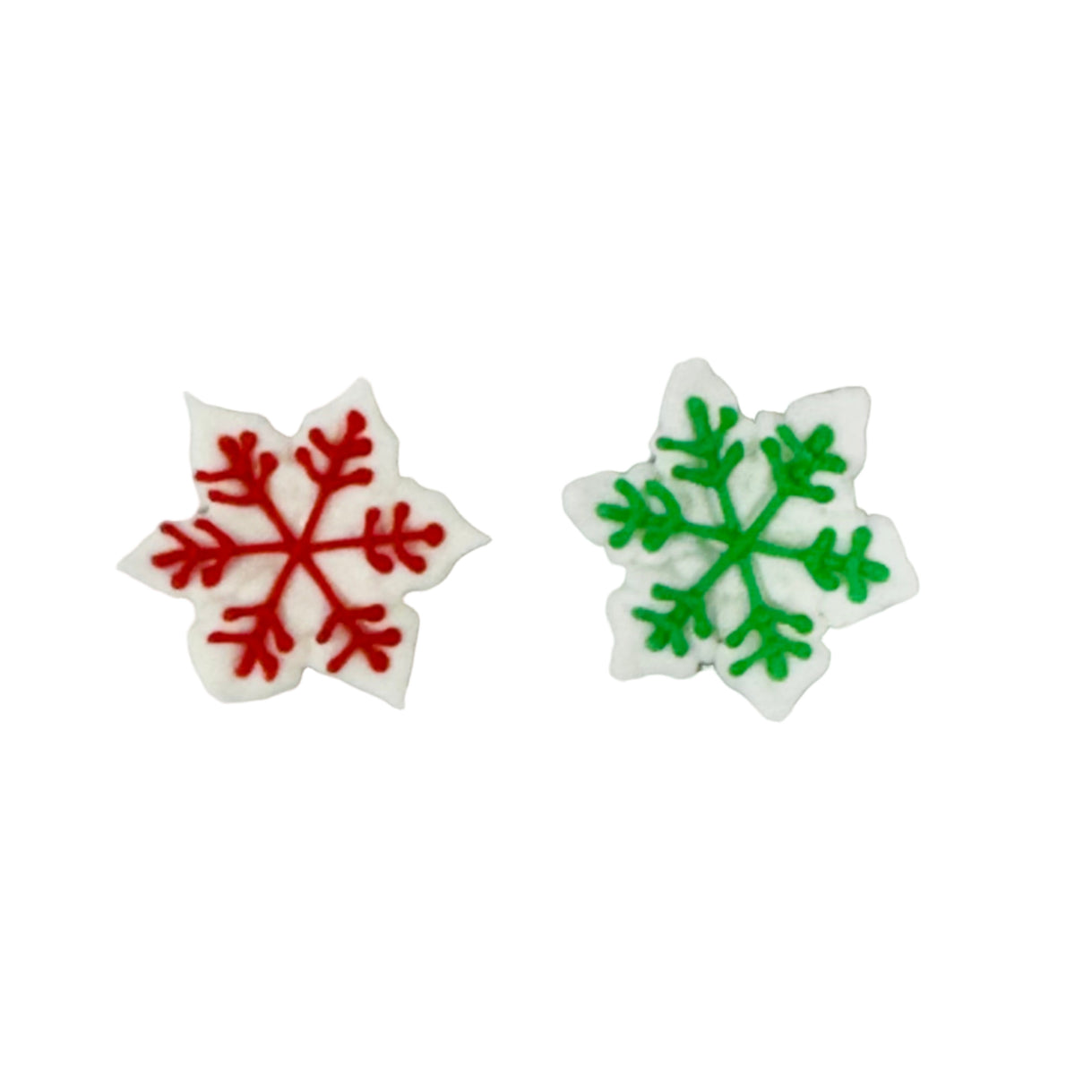 Royal Icing Snowflake Icing - Red & Green Asst. 6pcs
