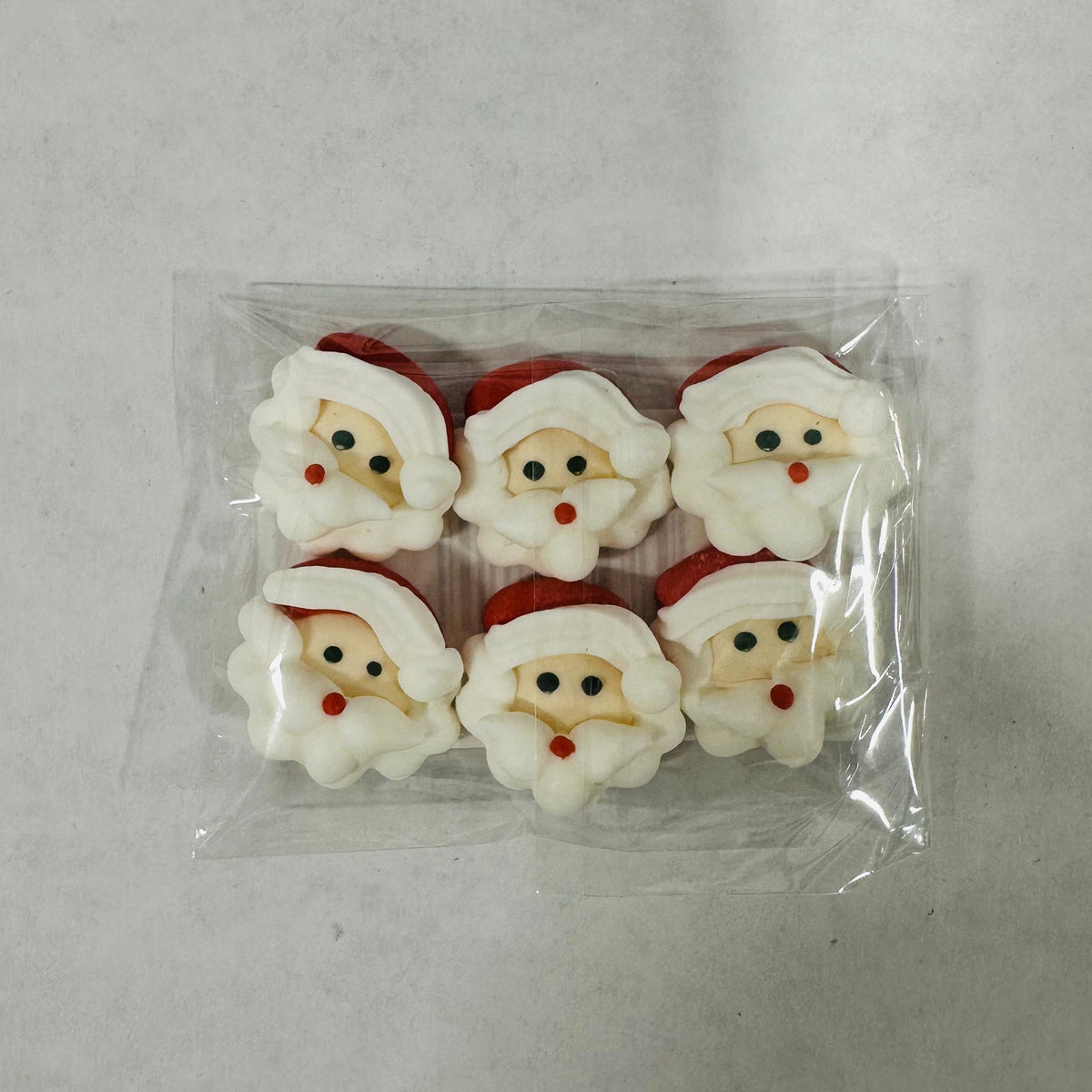 Royal Icing Mini Santa Face 6pcs