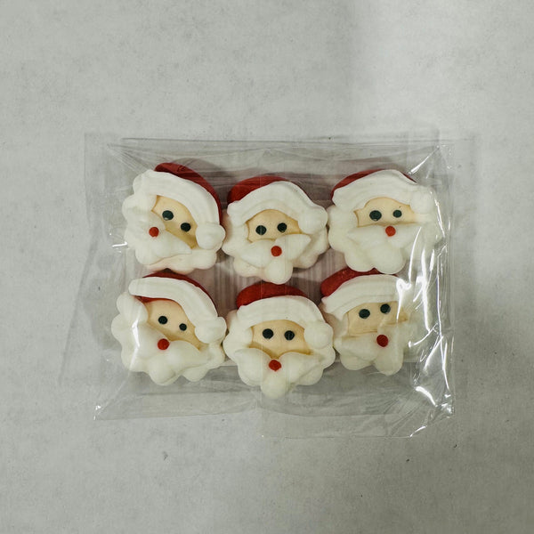 Royal Icing Mini Santa Face 6pcs