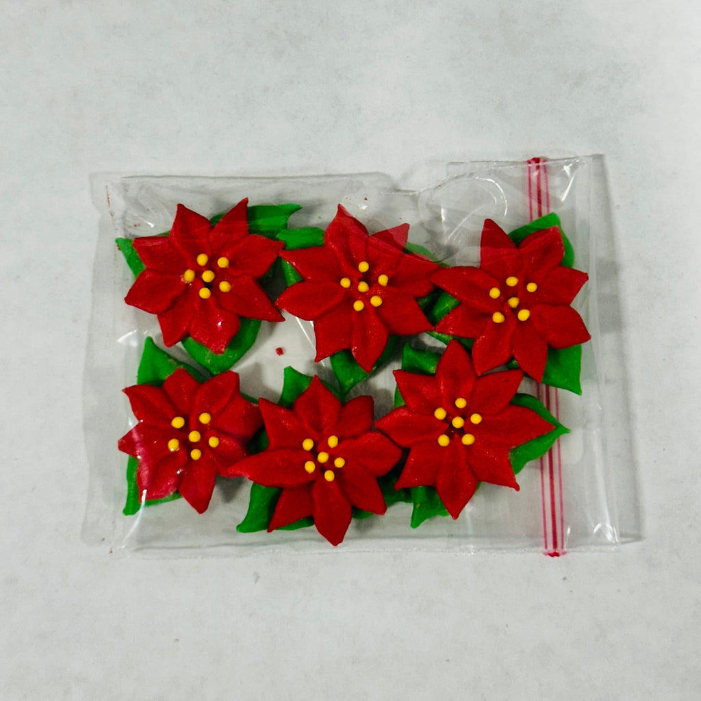 Royal Icing Mini Poinsettia 6pcs