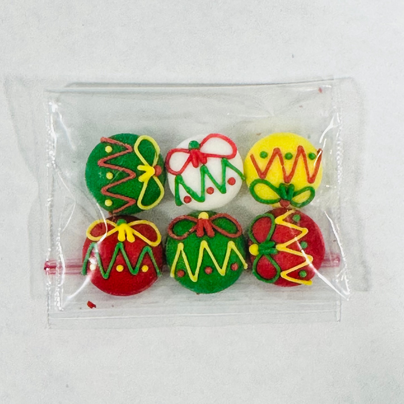 Royal Icing Mini Christmas Ornaments 6pcs