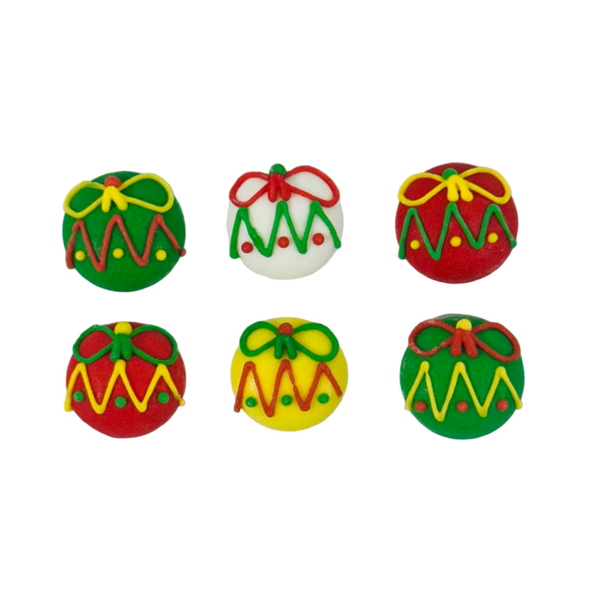 Royal Icing Mini Christmas Ornaments 6pcs