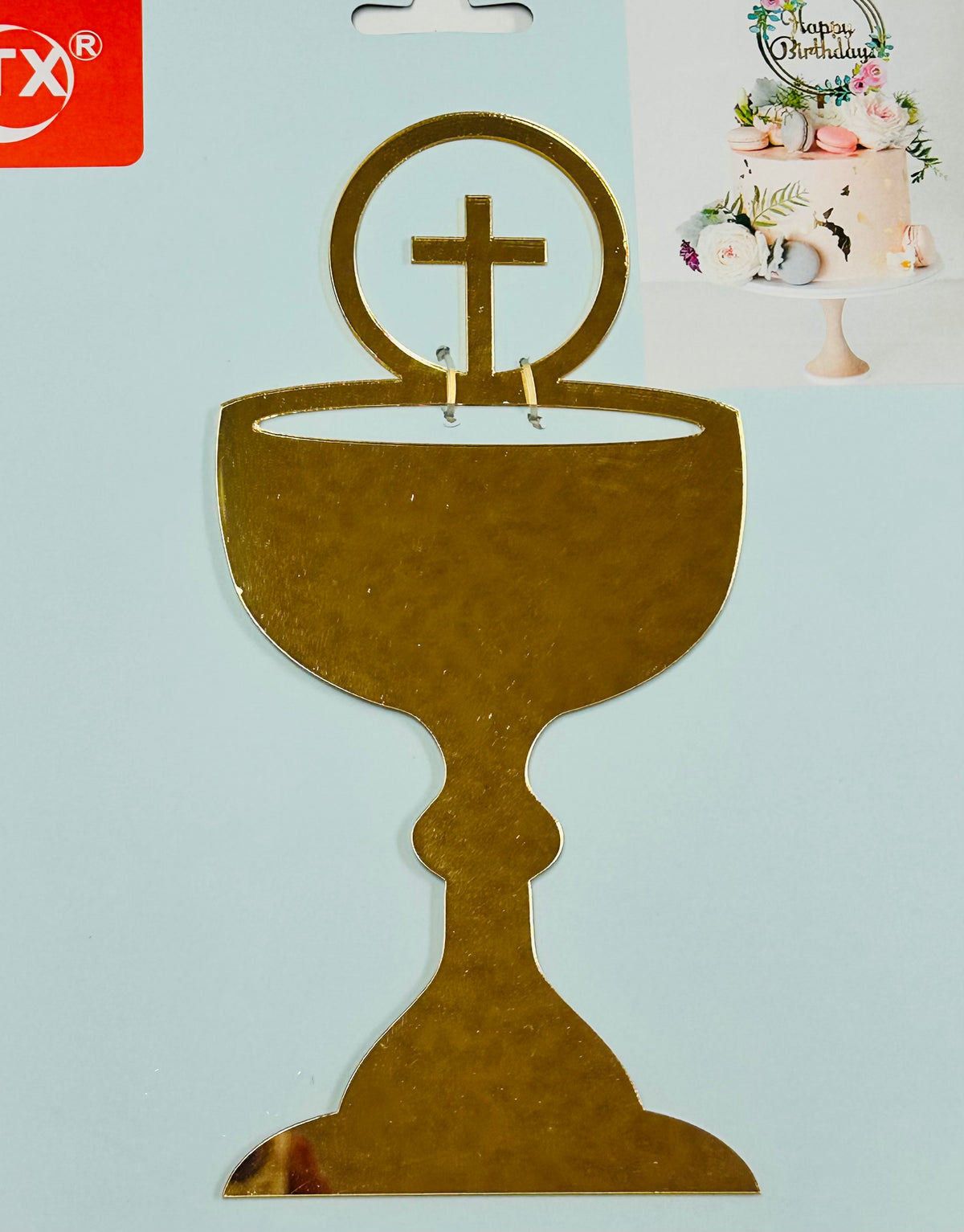 Acrylic Gold Chalice Cake Topper Layon