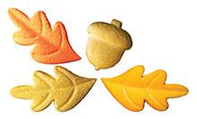 Dec On Shimmer Acorn/Oak Leaf 4pcs - Sweet Life Cake Supply