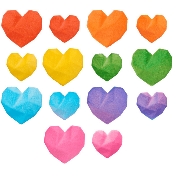 Dec On Sugar Low Poly Heart Sugar Low Poly Heart Poly Heart 7 pcs - Sweet Life Cake Supply