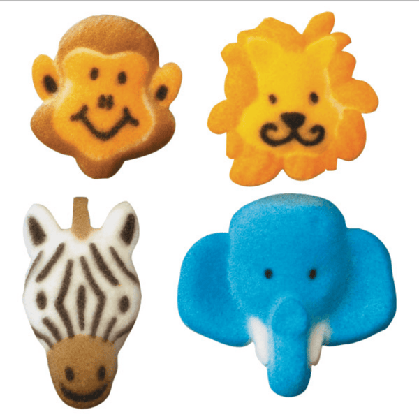 Dec On Jungle Jungle Heads Assort. 4 PCS - Sweet Life Cake Supply