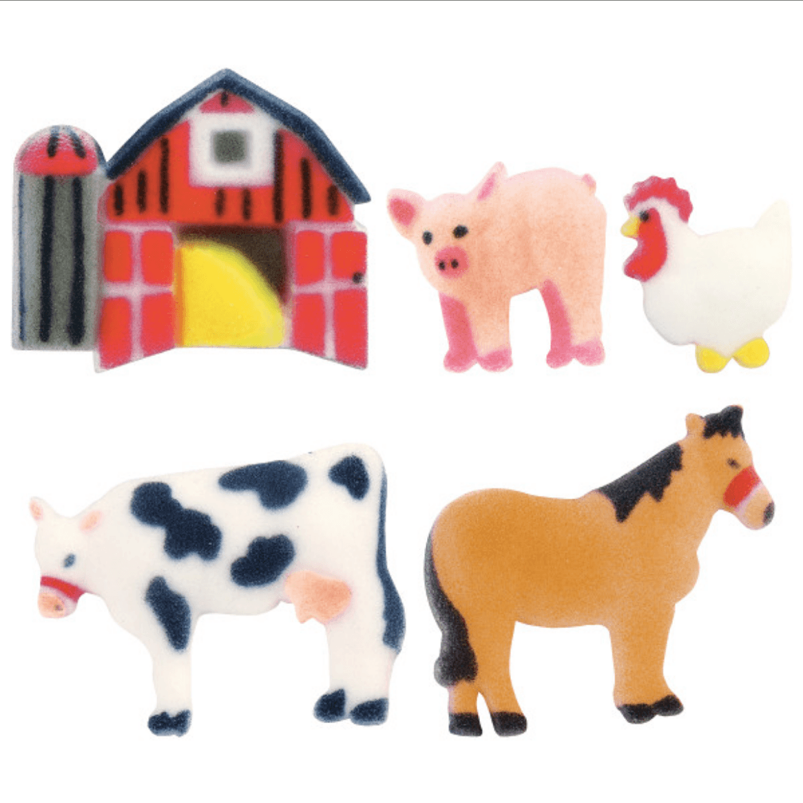 Dec On Farm Animals 5 PCS - Sweet Life Cake Supply