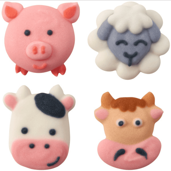 Royal Icing Toppers Barnyard Animals 4pcs - Sweet Life Cake Supply