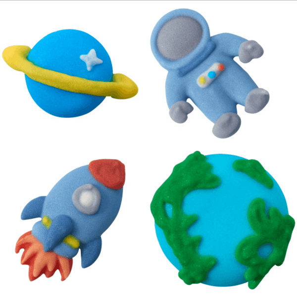 Royal Icing Toppers Space 4pcs - Sweet Life Cake Supply