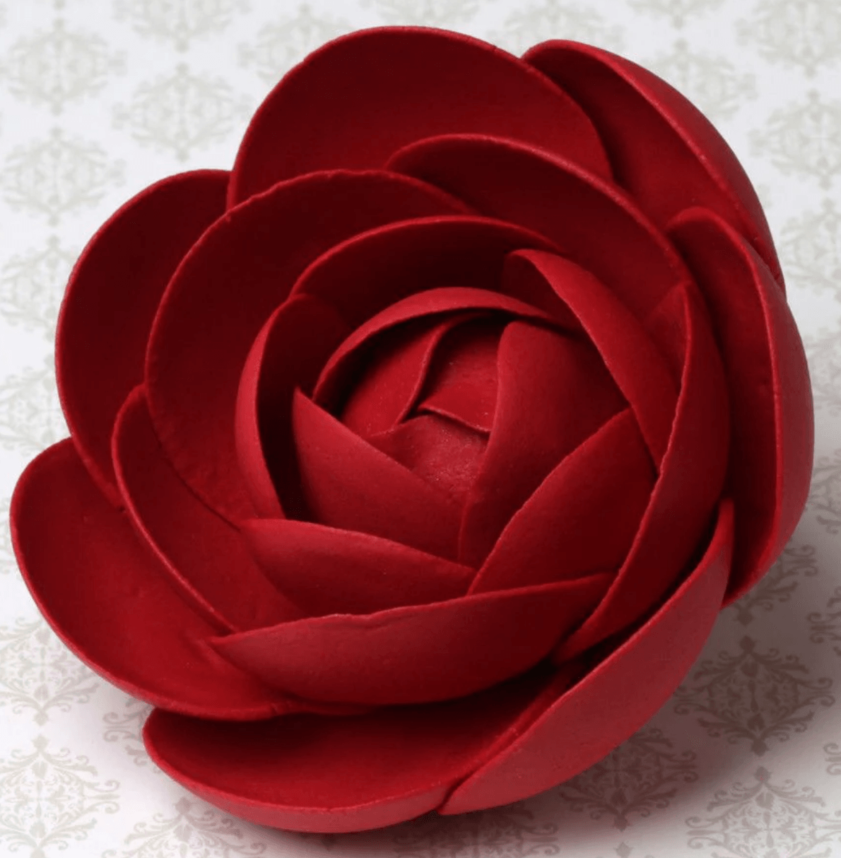 Gum Paste Flowers Large Glam Rose Red* - Sweet Life Cake Supply