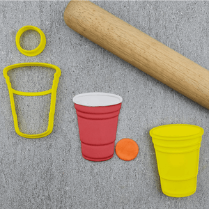 CCC Cutter & Embosser Set Beer Pong Red Cup & Ball - Sweet Life Cake Supply