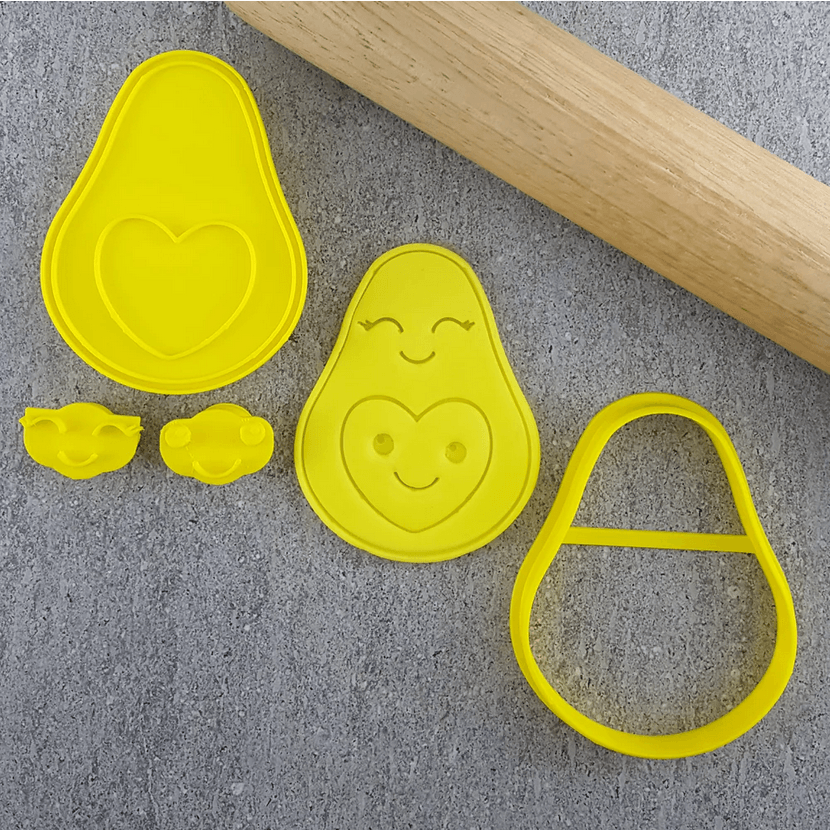 CCC Cutter & Embosser Set Avocado Heart - Sweet Life Cake Supply