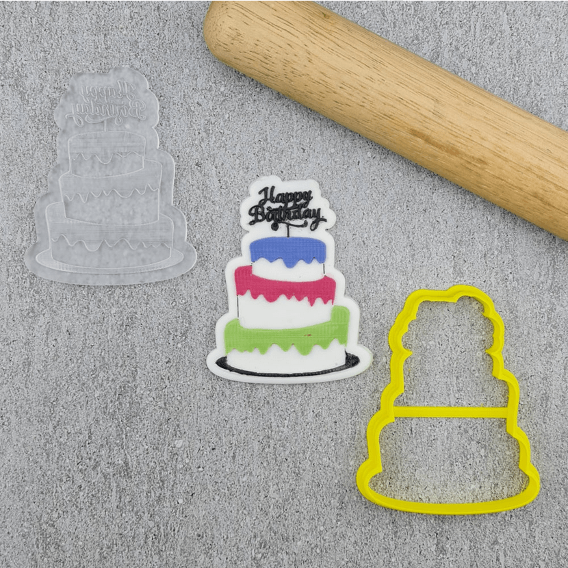 CCC Cutter & Debosser Set Birthday Cake - Sweet Life Cake Supply