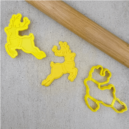 CCC Cutter & Embosser Set Flying Reindeer - Sweet Life Cake Supply