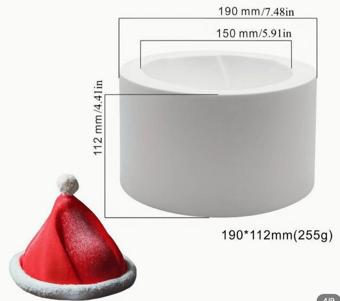 Silicone Mold Large 3D Santa Hat - Sweet Life Cake Supply