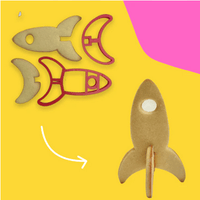 Hattie & Mouse Cutter 3D Rocket Ship - Sweet Life Cake Supply