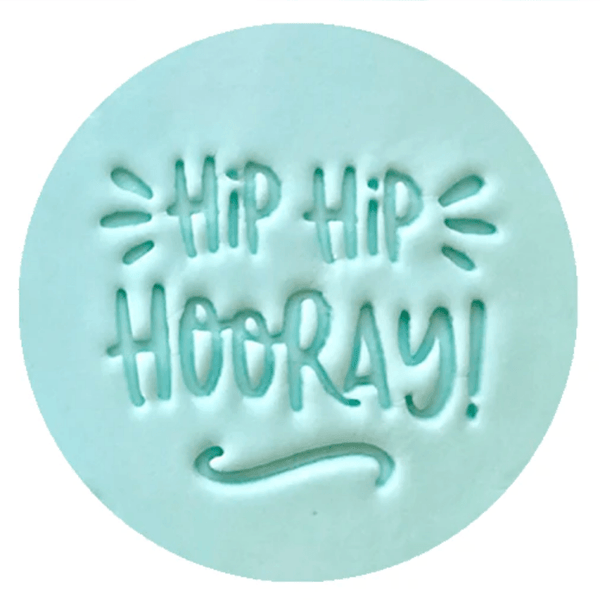 Little Biskut Cutter Hip Hip Hooray! Embosser - Sweet Life Cake Supply
