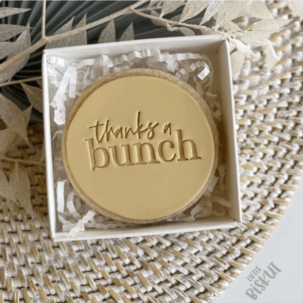Little Biskut Cutter Thanks a Bunch Embosser - Sweet Life Cake Supply