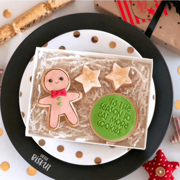 Little Biskut Cutter Tis the Season to Eat Cookies Embosser - Sweet Life Cake Supply