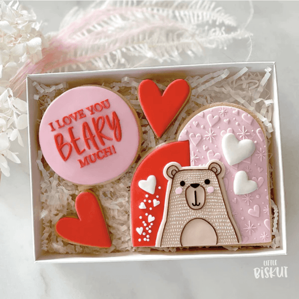 Little Biskut I Love You BEARY Much Debosser - Sweet Life Cake Supply