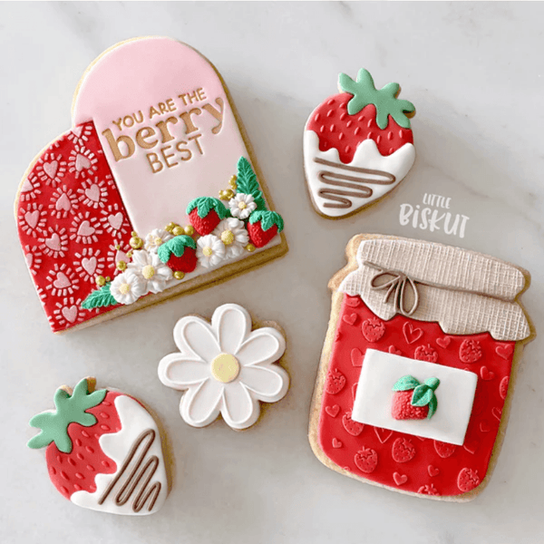 Little Biskut I Love You BERRY Much Debosser - Sweet Life Cake Supply