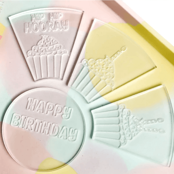 Bikkie Smalls Happy Birthday Platter Debosser - Sweet Life Cake Supply