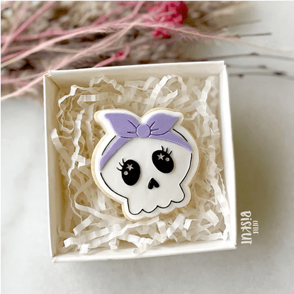 Little Biskut Mini Skull with Bow Cutter & Debosser - Sweet Life Cake Supply