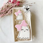 Little Biskut Mini Ghost with Bow Cutter & Debosser