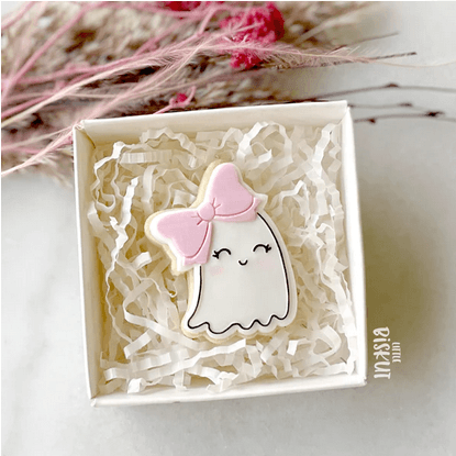 Little Biskut Mini Ghost with Bow Cutter & Debosser - Sweet Life Cake Supply