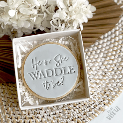 Little Biskut Cutter He or She? Waddle It Be? - Sweet Life Cake Supply