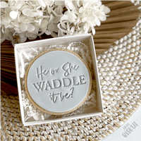 Little Biskut Cutter He or She? Waddle It Be? - Sweet Life Cake Supply